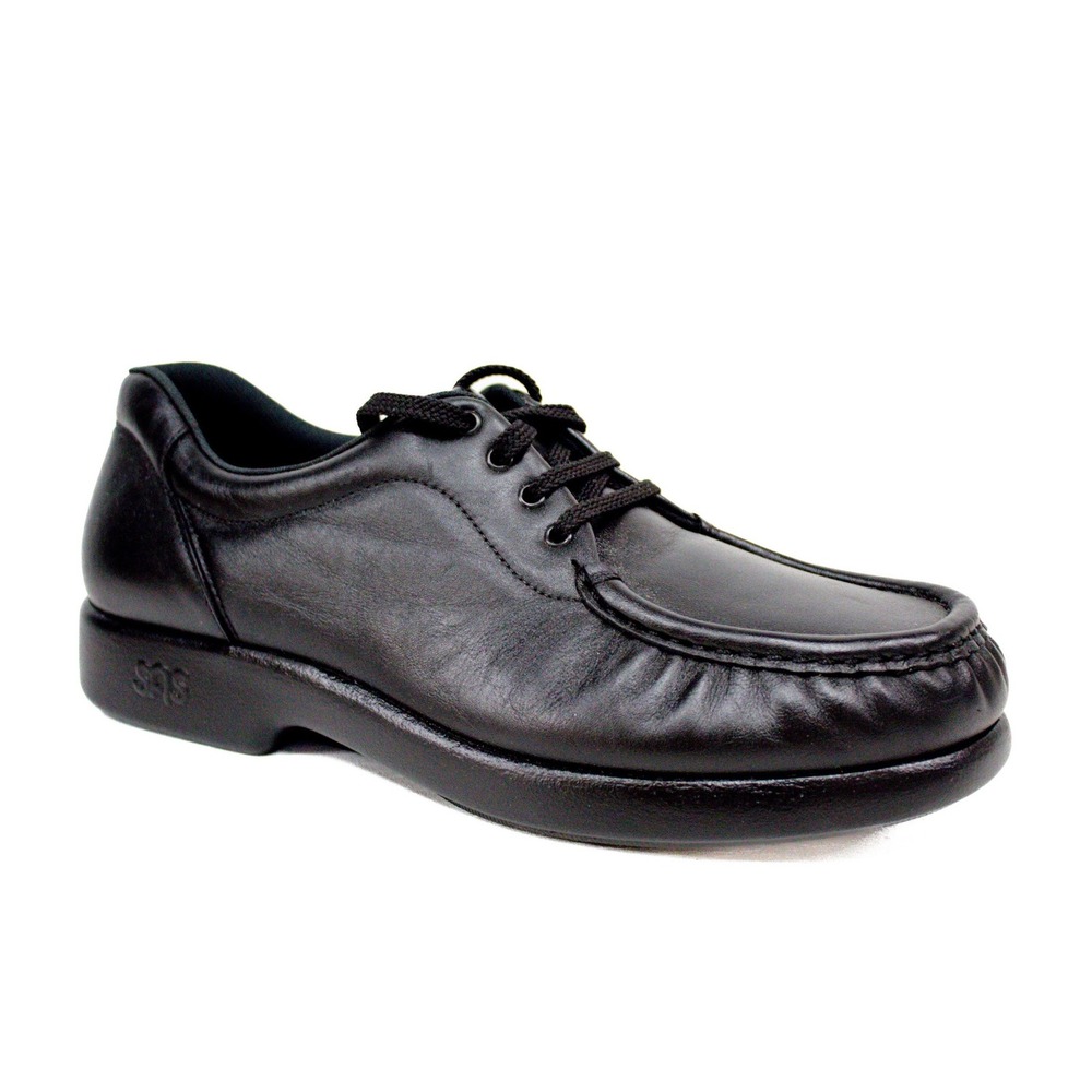 SAS Take Time Lace Up Loafers Oxfords Black Leather Tripad Women's Size 9.5